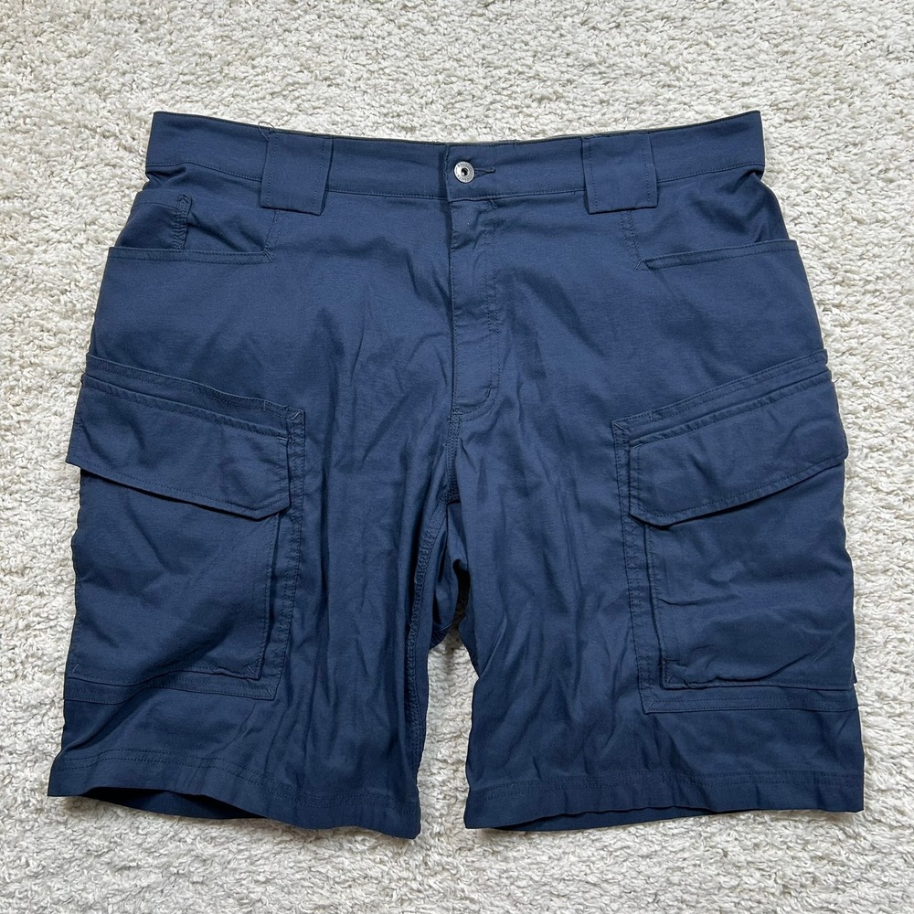 Duluth Trading Co Dry on the Fly Cargo Shorts 38 Blue 11" Inseam Relaxed Fit